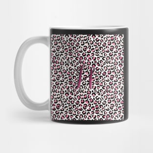 Letter H Monogram & Pink Leopard Print Mug